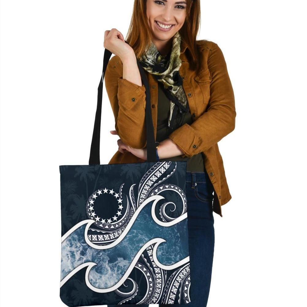 Cook Islands Polynesian Tote Bags - Ocean Style Tote Bag One Size Blue - Polynesian Pride