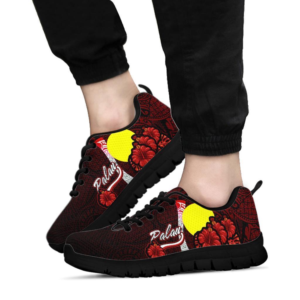 Palau Polynesian Sneakers - Coat Of Arm With Hibiscus - Polynesian Pride