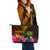 Polynesian Hawaii Polynesian Large Leather tote Bag - Hibiscus and Banana Leaves Reggae - Polynesian Pride