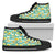 Hawaiian Shoes - Tropical Plumeria Blue High Top Shoes Mens High Top Black - Polynesian Pride