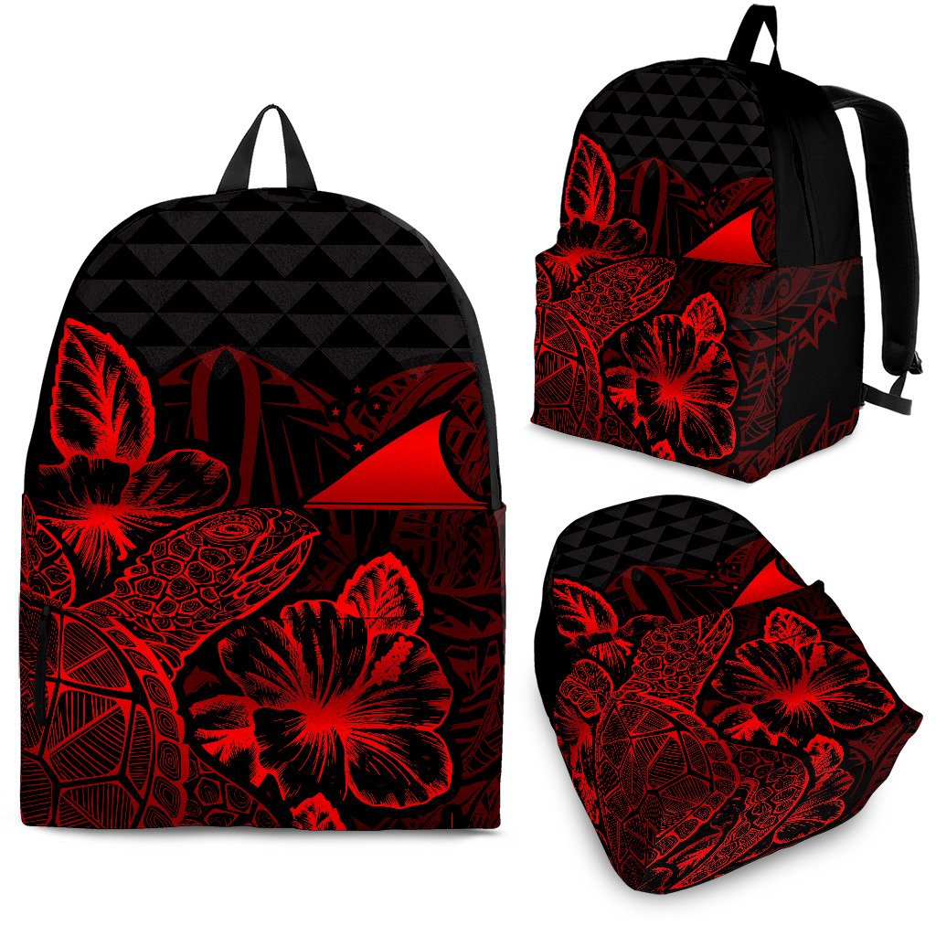 Tokelau Polynesian Backpack Turtle Hibiscus Red Red - Polynesian Pride