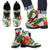 Hawaii White Hibiscus Palm Leather Boots - Polynesian Pride