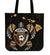 Hawaii Kakau Polynesian Turtle Map Tote Bag Tote Bag One Size Black - Polynesian Pride