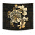 Hawaiian Kanaka Hibiscus Plumeria Mix Polynesian Turtle Tapestry Gold AH Wall Tapestry Gold - Polynesian Pride