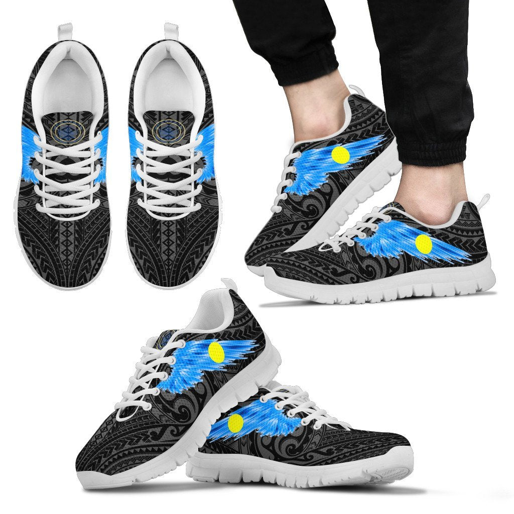 Palau Sneakers - Palau Seal & Flag Wing - A8 Men's Sneakers - White Sole - Polynesian Pride