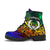 Pohnpei Leather Boots - Rainbow Polynesian Pattern - Polynesian Pride