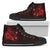 Polynesian Hawaii Kanaka Maoli High Top Shoes - Humpback Whale with Hibiscus (Red) Unisex Black - Polynesian Pride