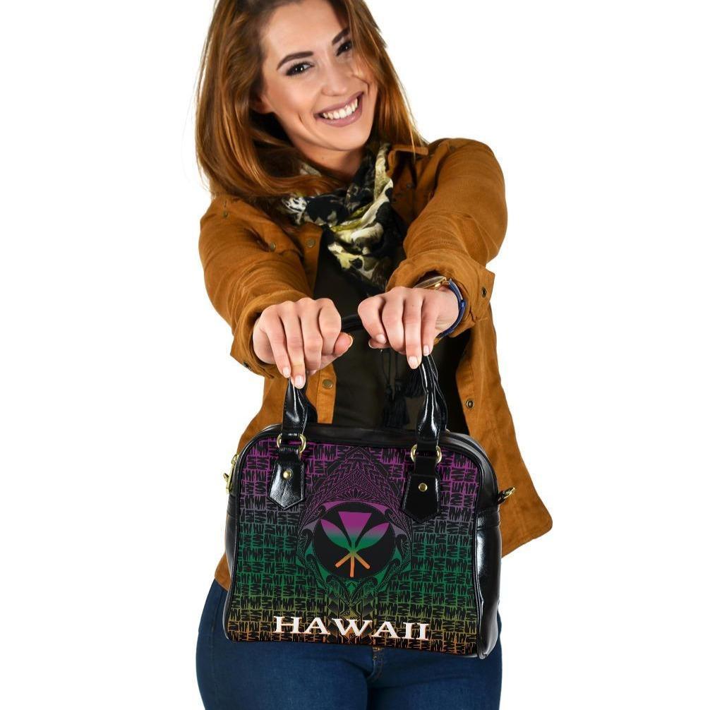 Hawaii Shoulder Handbag - Kanaka Maoli Rocket Style One Size Black - Polynesian Pride