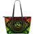 Hawaii Map Polynesian Leather Tote - Reggae Color Version Black - Polynesian Pride