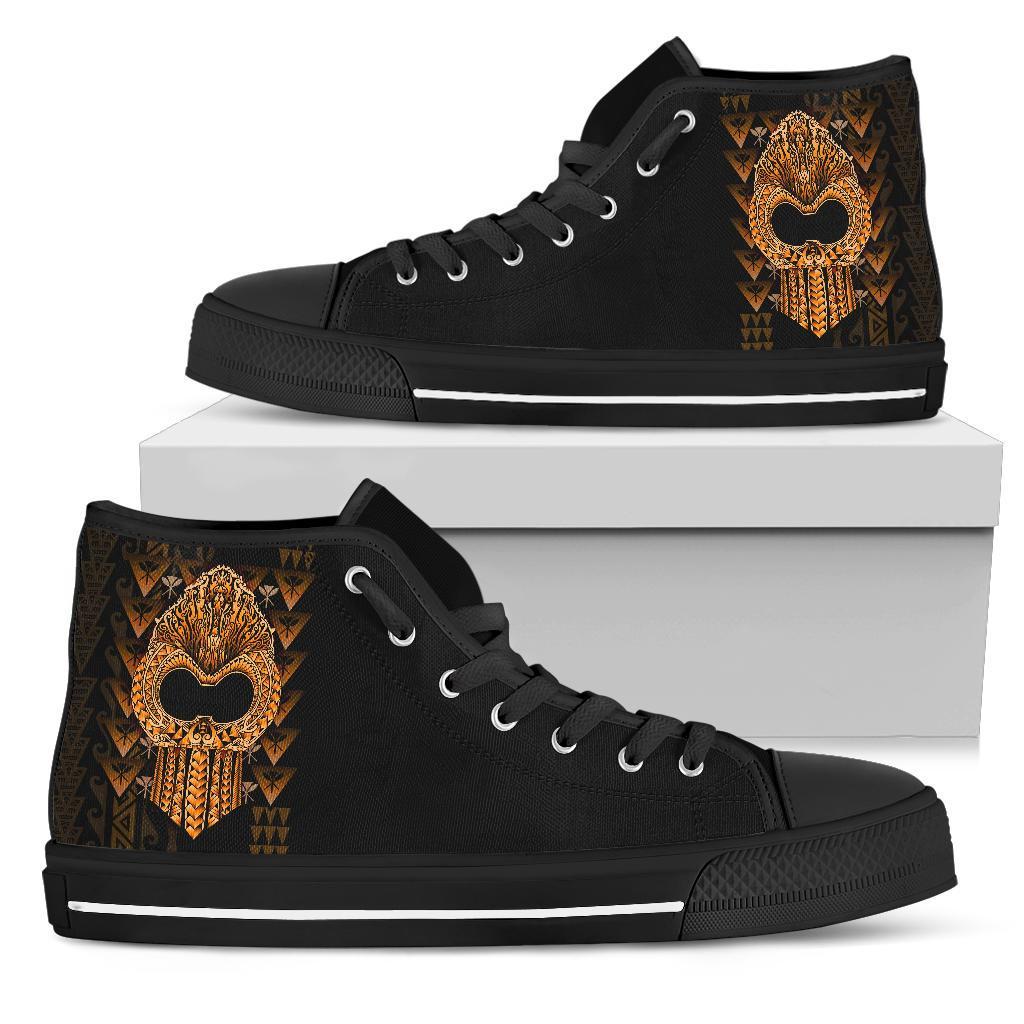 Hawaii Polynesian High Top Shoes - Ikaika Hawaiian Unisex Black - Polynesian Pride