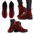 Norfolk Island Leather Boots - Polynesian Tattoo Red - Polynesian Pride