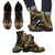 palau Leather Boots - Polynesian Gold Chief Version Black - Polynesian Pride