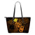 Hawaii Hibiscus Small Leather Tote Bag - Harold Turtle - Orange Orange - Polynesian Pride