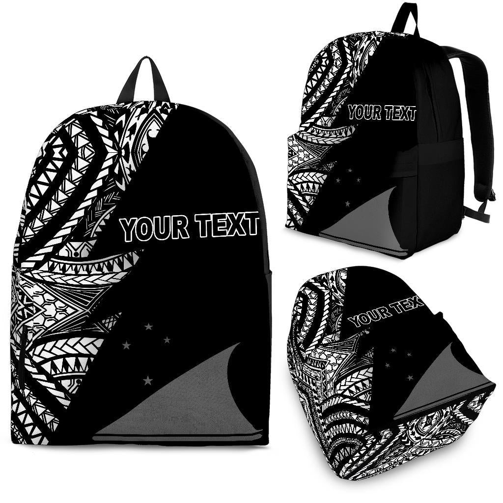 Tokelau Custom Personalised Backpack Flash Black Black - Polynesian Pride