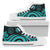 Palau High Top Canvas Shoes - Turquoise Tentacle Turtle Unisex White - Polynesian Pride