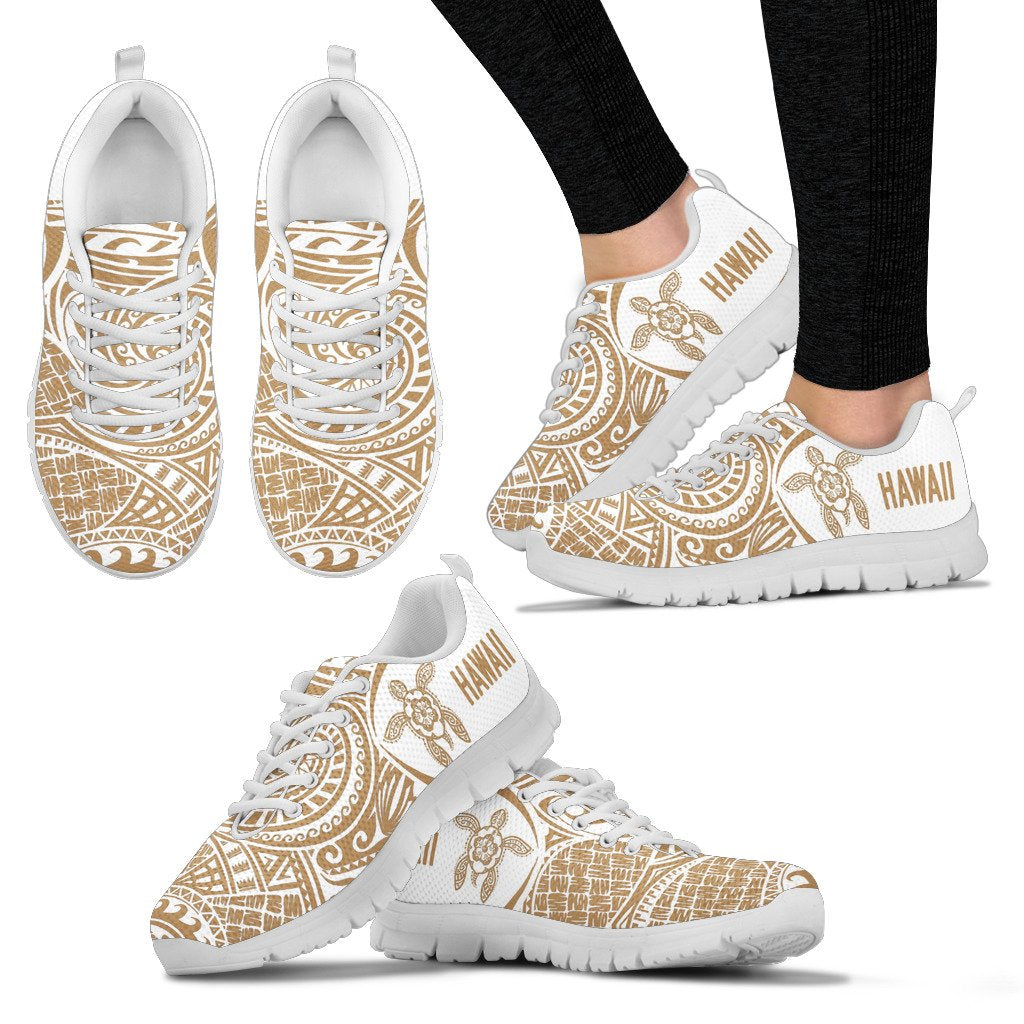Hawaii Turtle Polynesian Sneakers - Circle Style - Golden 02 Kid's Sneakers 11.5 CHILD Black - Polynesian Pride