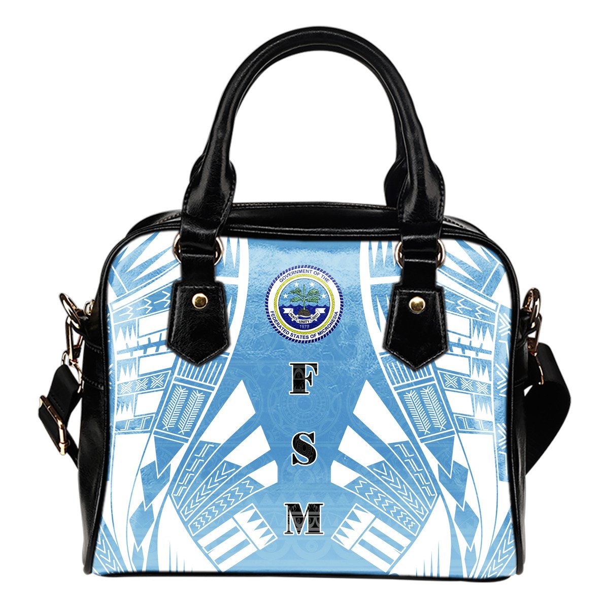 Federated States Of Micronesia Shoulder Handbag - Polynesian Tattoo Flag One Size White - Polynesian Pride