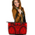 Polynesian Large Leather Totes - Guam Flag, Seal with Maui Moana Tattoo Red - Polynesian Pride