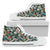 Hawaiian Shoes - Tropical Plumeria Pattern With Palm Leaves High Top Shoes Womens High Top White - Polynesian Pride