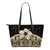 Cook Islands Small Leather Tote Bag - Hibiscus (Gold) Art - Polynesian Pride