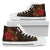 Polynesian Hawaii Kanaka Maoli High Top Shoes - Humpback Whale with Hibiscus (Golden) Unisex White - Polynesian Pride