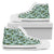 Hawaiian Shoes - Tropical Flowers Monstera Leaf High Top Shoes Womens High Top White - Polynesian Pride