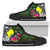 Palau High Top Shoes - Turtle Plumeria Banana Leaf Unisex Black - Polynesian Pride