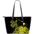 Hawaii Map Plumeria Polynesian Yellow Turtle Large Leather Tote Yellow - Polynesian Pride