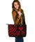 Wallis and Futuna Large Leather Tote - Red Tentacle Turtle Red - Polynesian Pride