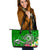 Samoa Large Leather Tote Bag - Turtle Plumeria (Green) Green - Polynesian Pride