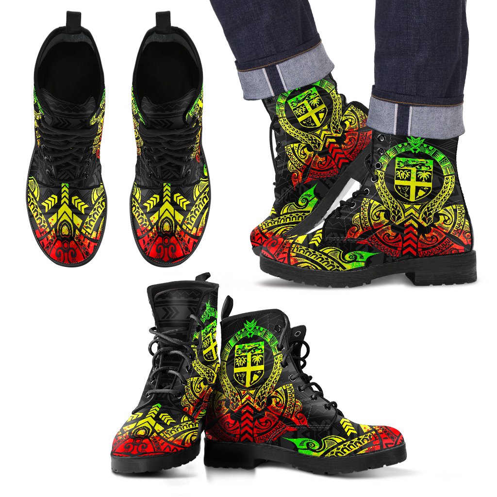 Fiji Leather Boots - Tribal Reggae Reggae - Polynesian Pride