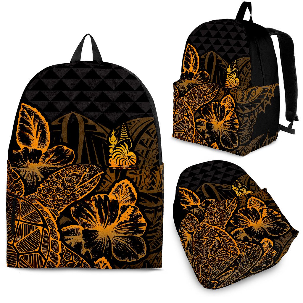 New Caledonia Polynesian Backpack Turtle Hibiscus Gold Gold - Polynesian Pride