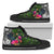 Palau High Top Shoes - Turtle Plumeria Banana Leaf Crest Unisex Black - Polynesian Pride