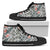 Hawaiian Shoes - Tropical Palm Leaves And Flowers High Top Shoes Mens High Top Black - Polynesian Pride