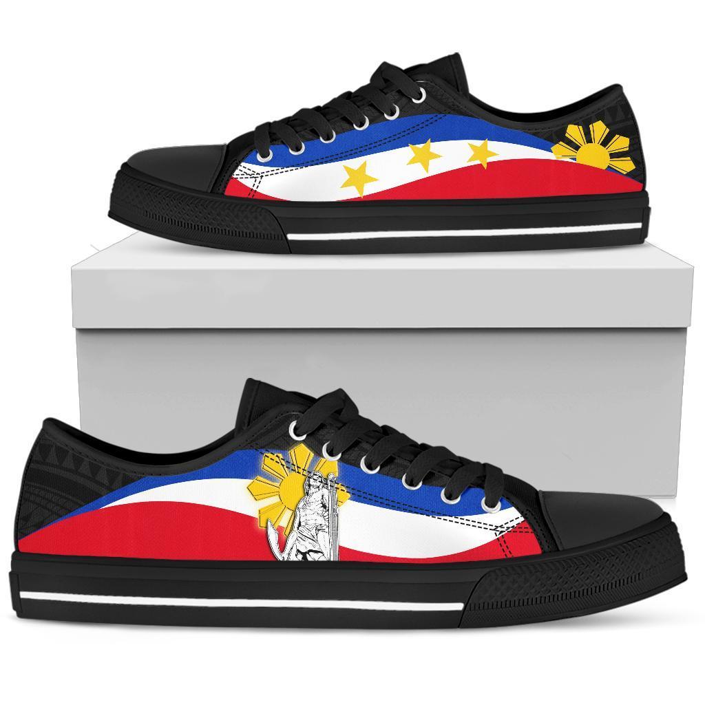 Philippines Low Top Shoes - King Lapu - Lapu Polynesian Pattern White - Polynesian Pride