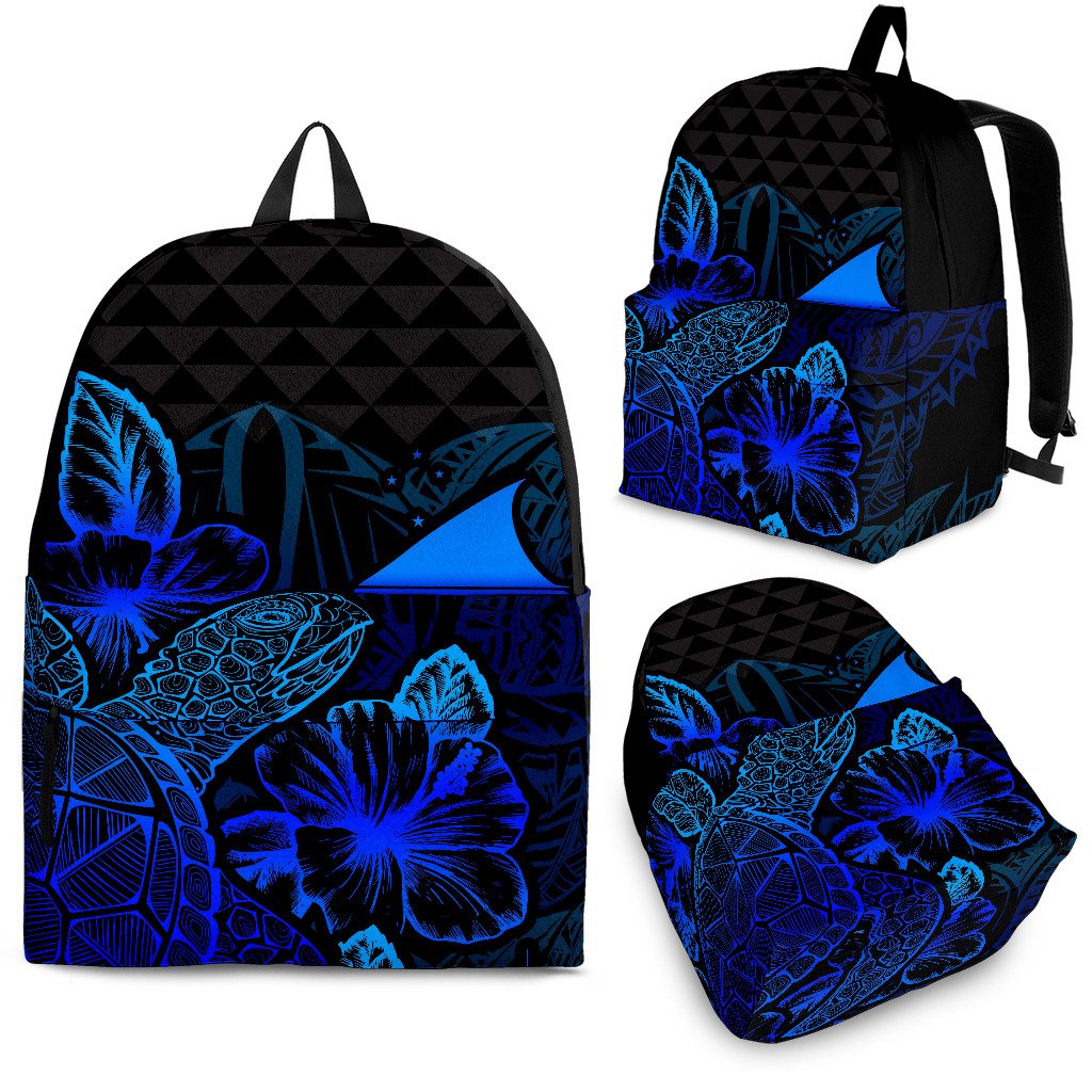 Tokelau Polynesian Backpack Turtle Hibiscus Blue Blue - Polynesian Pride