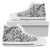 Hawaiian Shoes - Tropical Palm Leaves And Flowers High Top Shoes Womens High Top White - Polynesian Pride