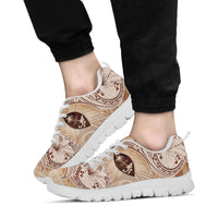 Guam Sneakers - Hibiscus Flowers Vintage Style Kid's Sneakers - White - Guam - Polynesian Pride