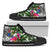 Cook Islands High Top Shoes White - Turtle Plumeria Banana Leaf Unisex Black - Polynesian Pride