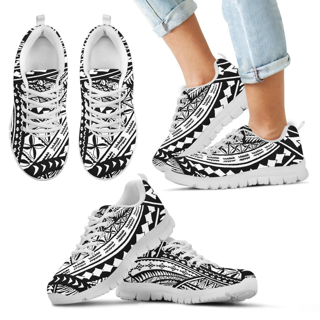 Hawaii Poly Sneakers - Black & White Version Kid's Sneakers White - Polynesian Pride