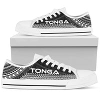Tonga Low Top Shoes - Polynesian Black Chief Version White - Polynesian Pride