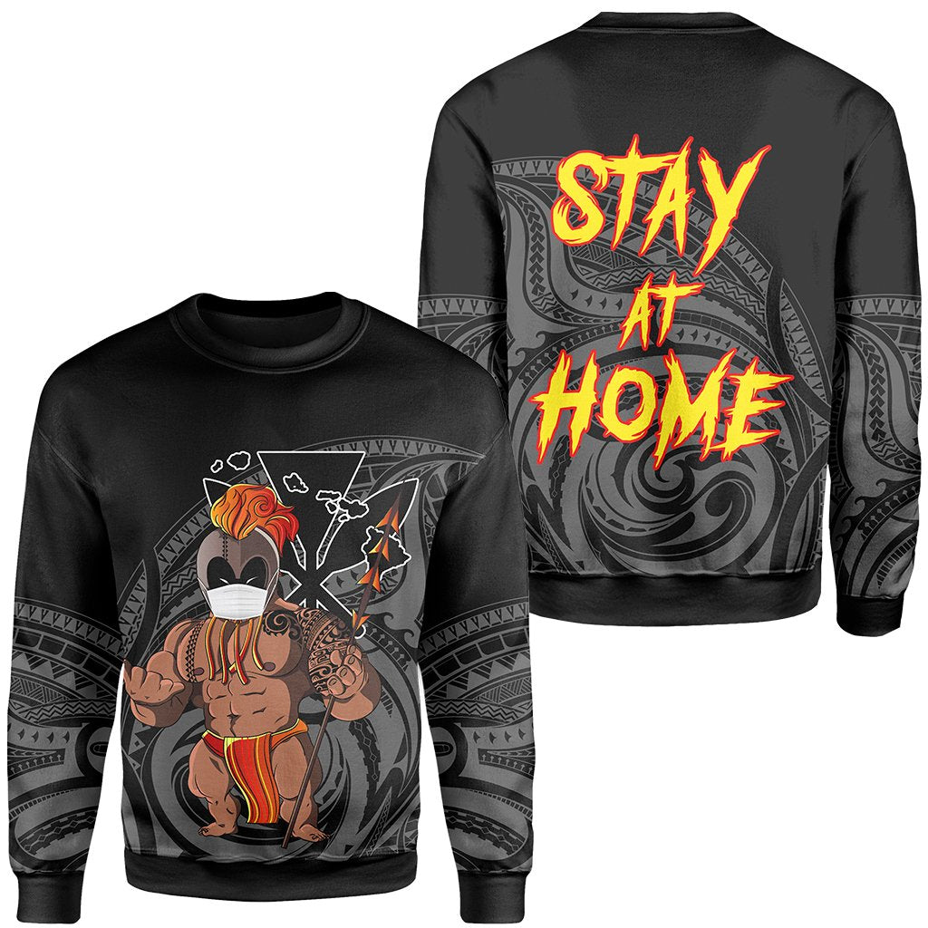 Hawaii Stay At Home Warrior Sweatshirt Unisex Art - Polynesian Pride