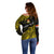 (Custom Personalised) Ribaberiki Kiribati Coat Of Arms Mix Yellow Polynesian Off Shoulder Sweater LT14 - Polynesian Pride