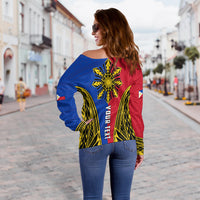 (Custom Personalised) Philippines Off Shoulder Sweater Sun Rayonnant LT13 - Polynesian Pride