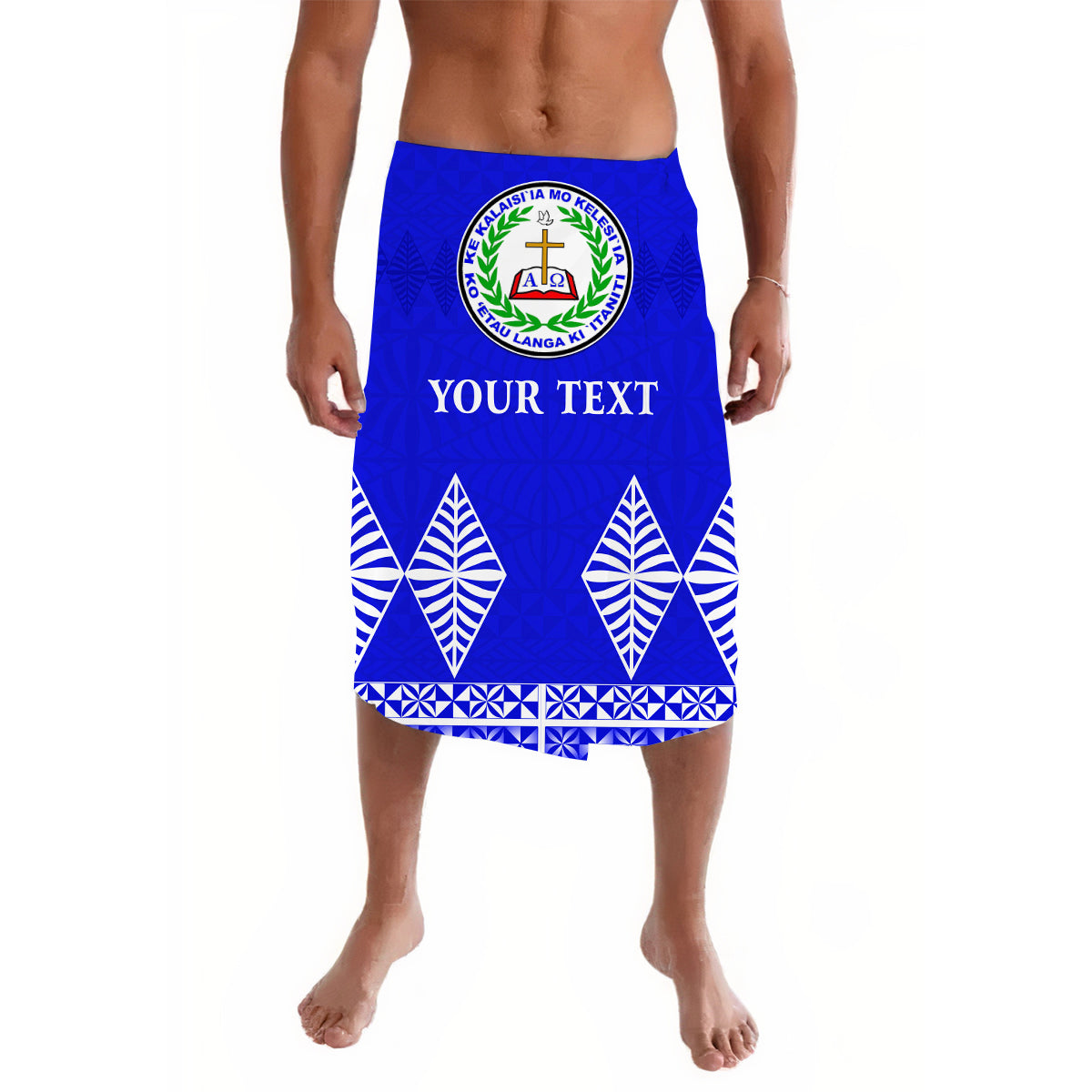 Custom Hufanga 2022 Lavalava Siaatoutai Theological College LT13 Blue - Polynesian Pride