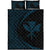 Hawaii Kanaka Polynesian Quilt Bed Set - Circle Style Blue And Black Black - Polynesian Pride