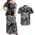 Hawaii Turtle Polynesian Matching Dress and Hawaiian Shirt Matching Couples Outfit Plumeria Flower Unique Style Black LT8 Black - Polynesian Pride