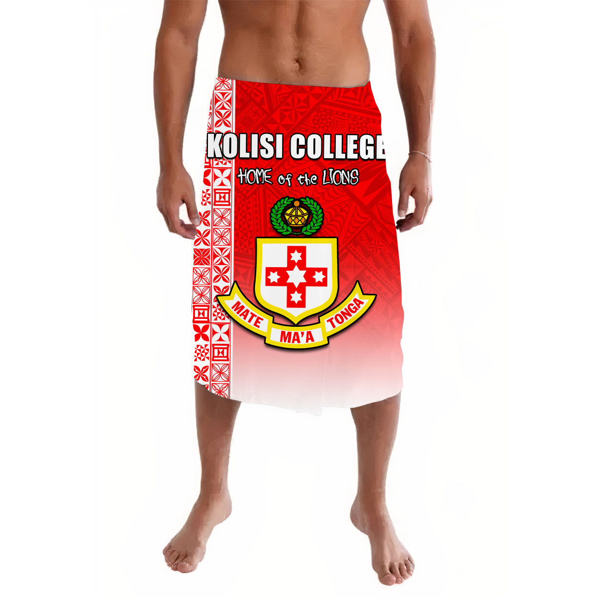 Kolisi Tonga College Atele Lavalava Home of the Lions Ver.02 LT13 Red - Polynesian Pride