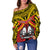 Marquesas Islands Off Shoulder Sweater the One and Only LT13 - Polynesian Pride