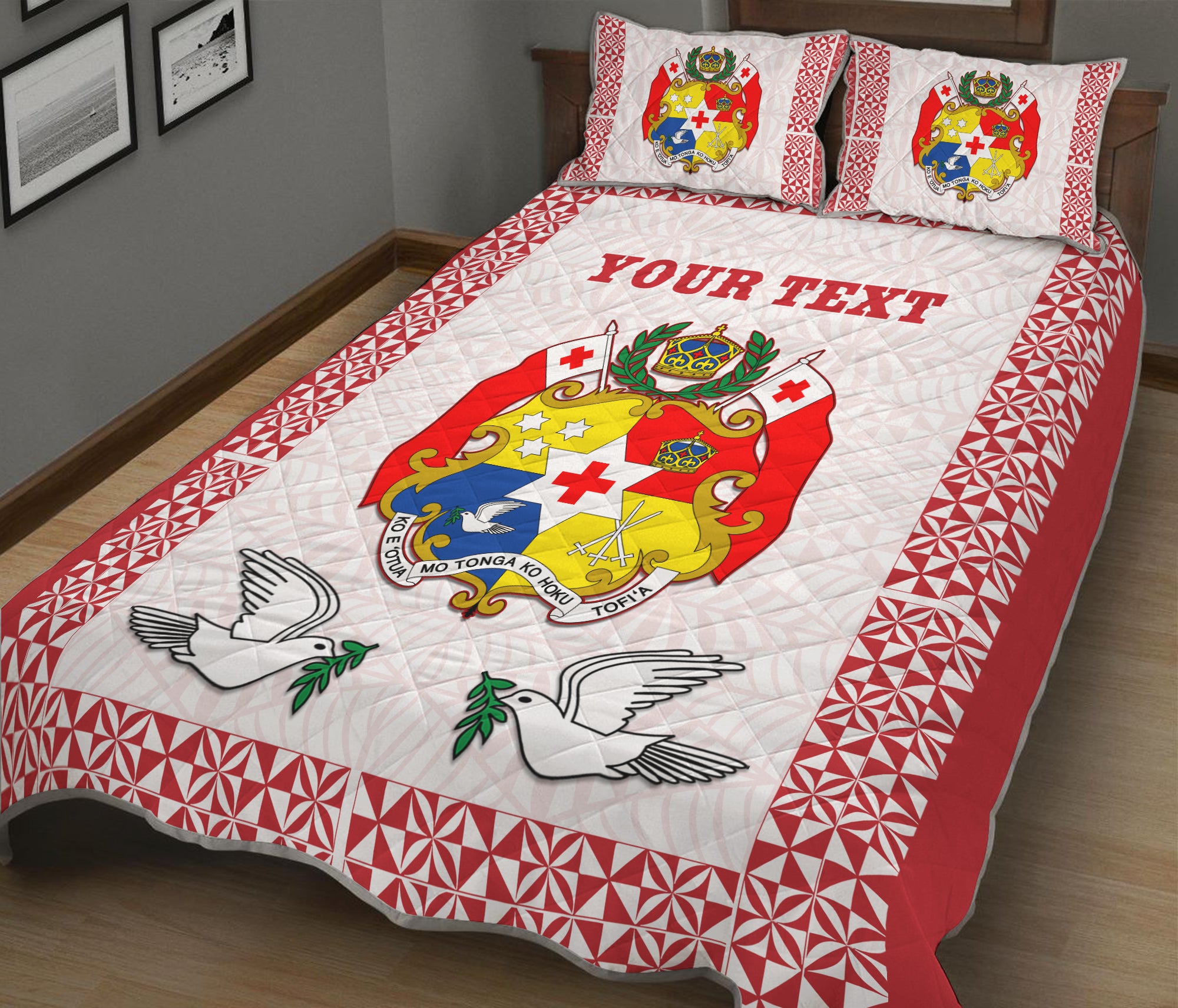 (Custom Personalised) Tonga Quilt Bed Set Be Unique Version 01 Red LT13 Red - Polynesian Pride